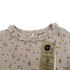 T-shirt manches longues côtelé fleuri — 6 mois