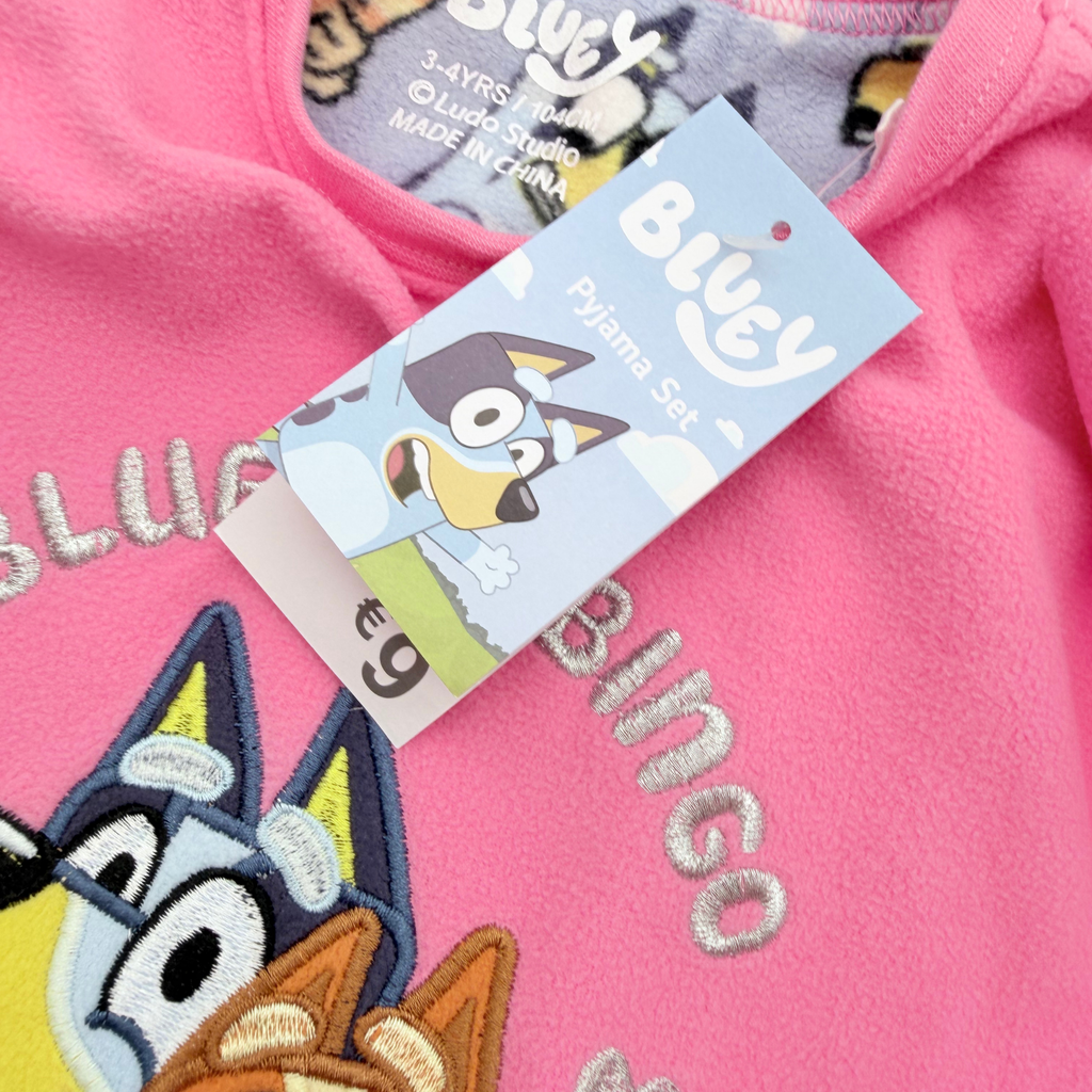 Pyjama fille deux pièces rose et gris Bluey et Bingo - 3-4 ans