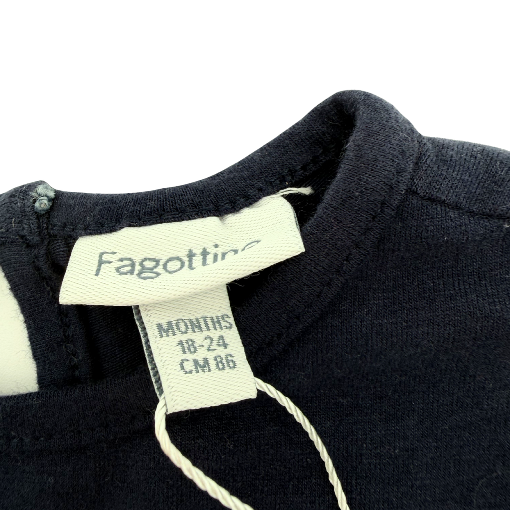 T-shirt noir étoiles pailletées — 18-24 mois