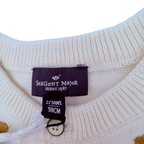 Gilet en maille écru brodé fleurs — 2-3 ans