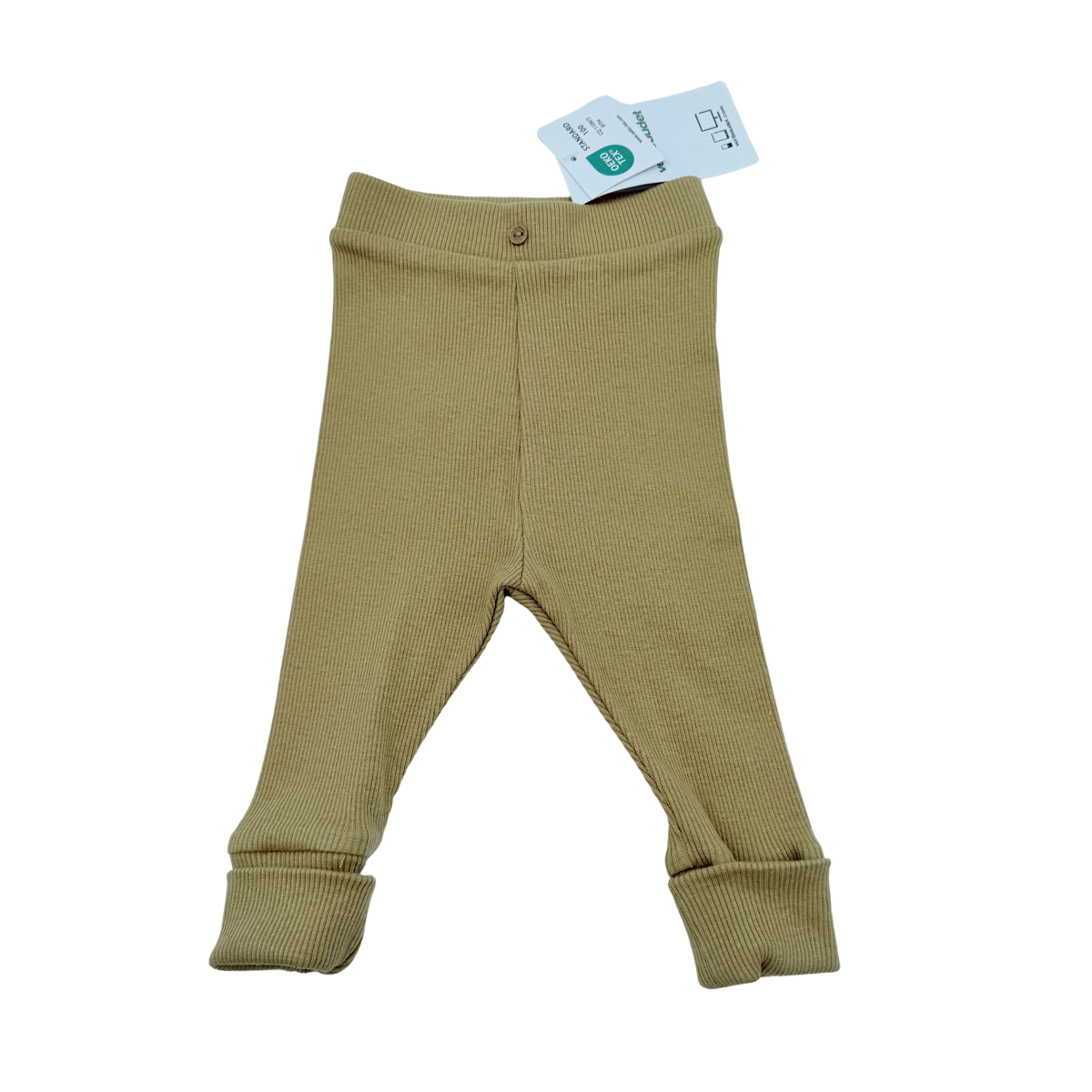 Legging moutarde en maille côtelée - 3 mois