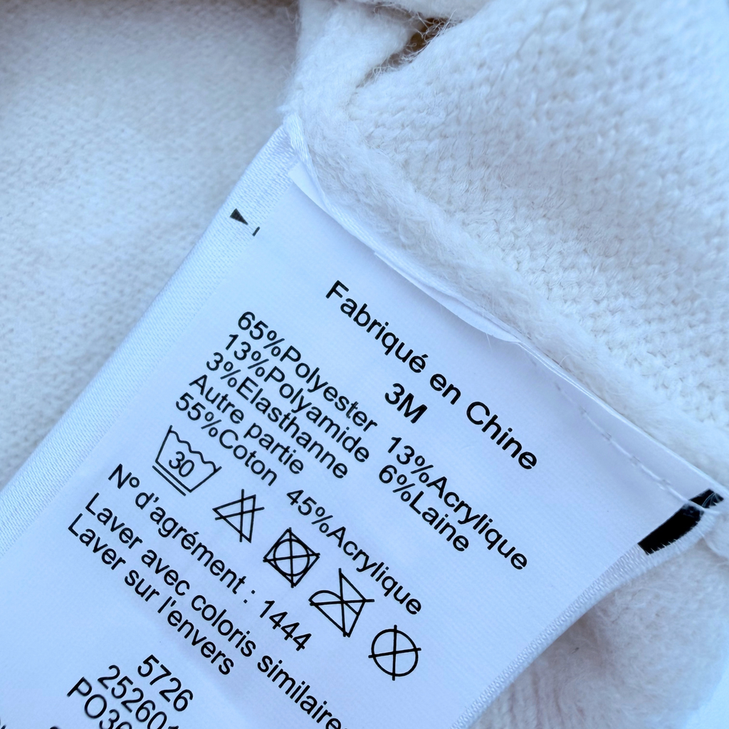 Pull bébé écru avec col fantaisie - 3 mois