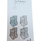 Lot de 4 paires de chaussettes bébé tons pastel - 15-16