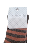 Chaussettes rayées marron et gris - 17