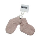 Chaussons bébé en maille rose poudré - 0-1 mois
