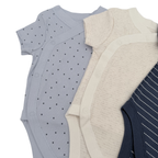 Lot de 5 bodies bébé tons naturels — 3-6 mois