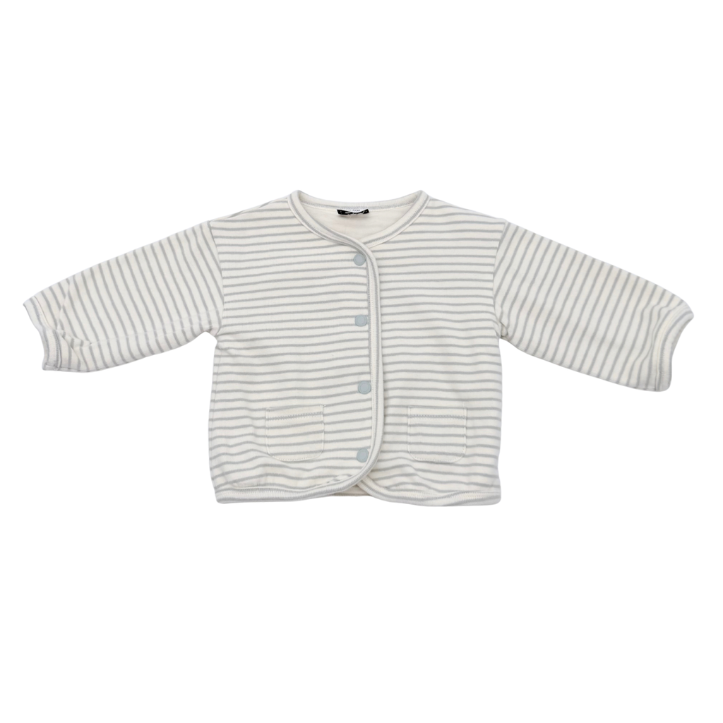 Veste bébé écrue rayée à boutons - 9 mois