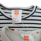 Lot de 2 t-shirts côtelés imprimés cerises — 2-4 mois