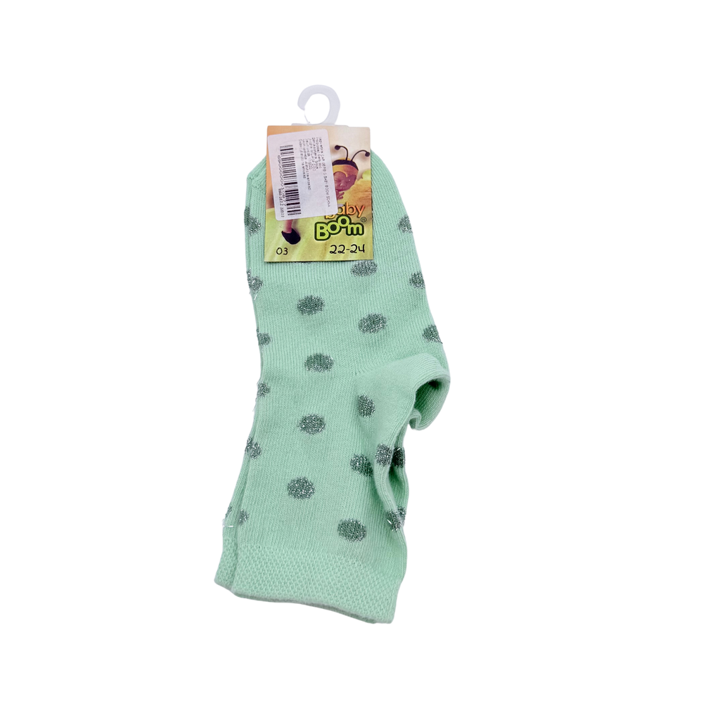 Chaussettes vert menthe à pois – 22-24