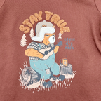 T-shirt enfant marron à col montant motif ours - 18 mois