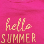 T-shirt fuchsia imprimé « Hello Summer » — 12 mois