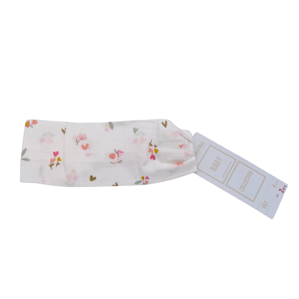 Bandeau blanc à imprimé fleuri et cœurs - taille unique