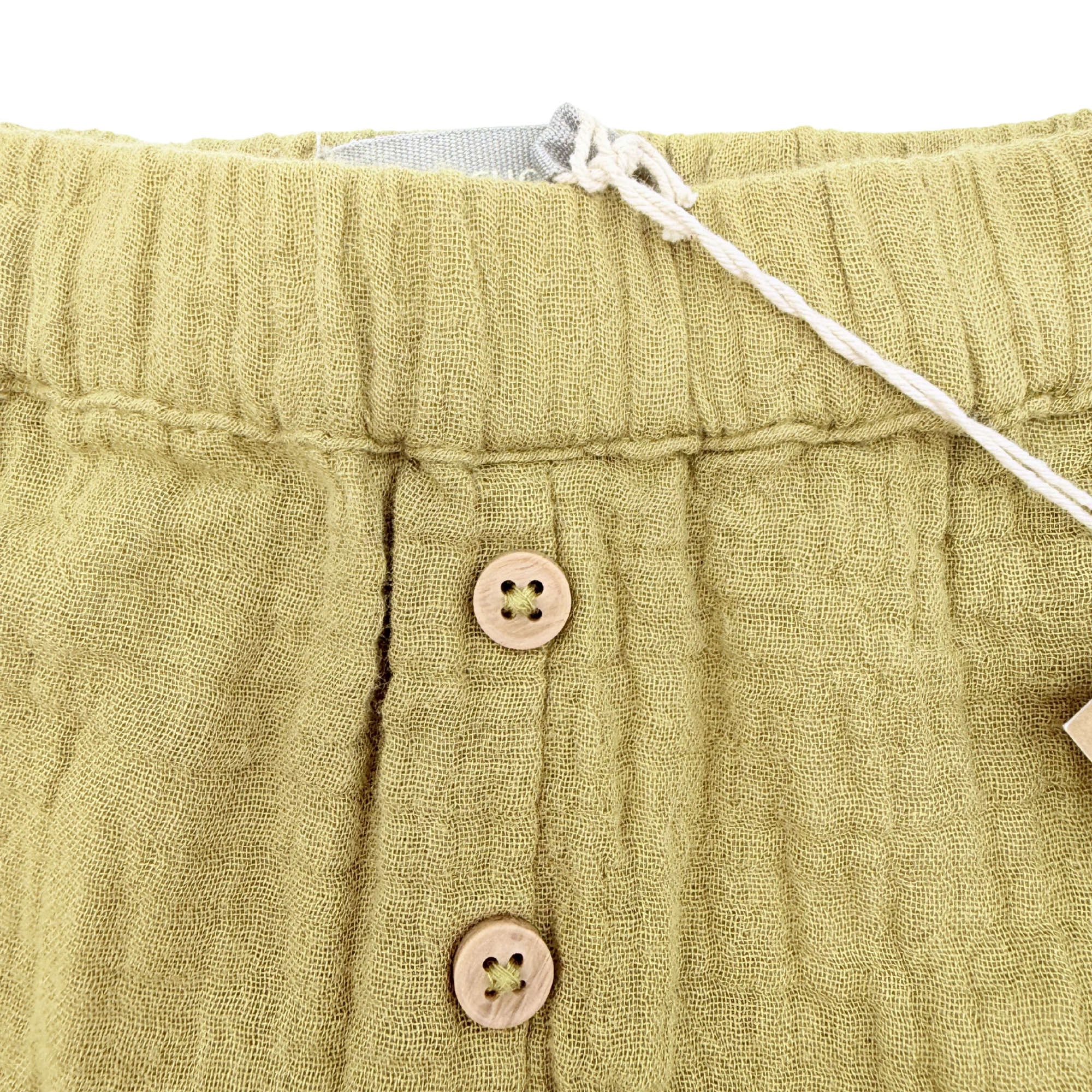 Pantalon en gaze de coton kaki – 6 mois