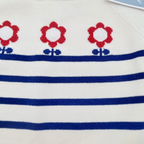 Pull marinière à fleurs – 6 mois