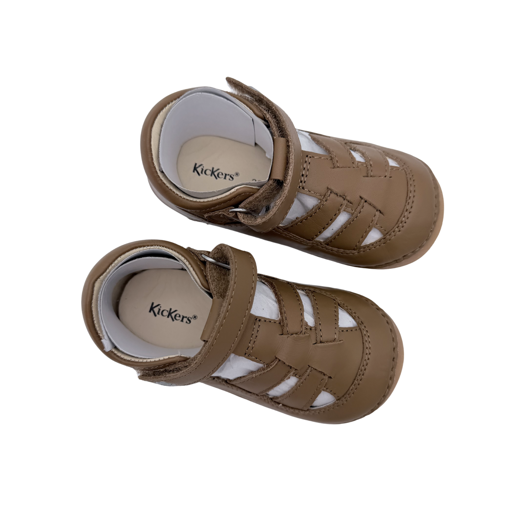 Sandales fermées camel en cuir — 23