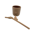 Ensemble gobelet citron et paille licorne en silicone