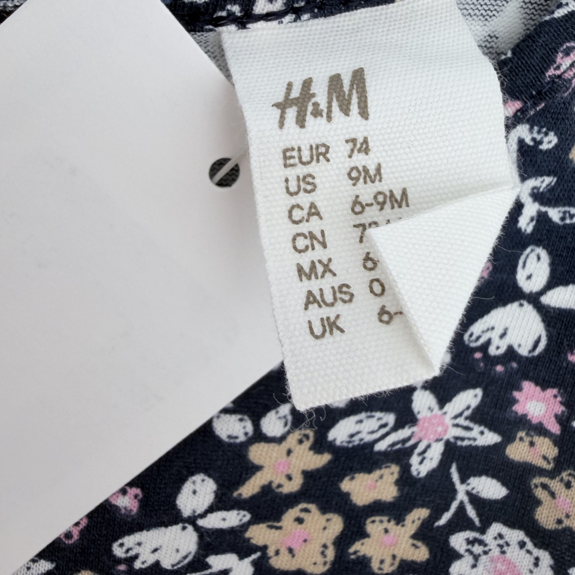 Robe marine fleurs liberty - 6-9 mois