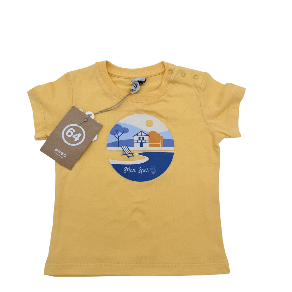 T-shirt manches courtes imprimé bord de mer — 12 mois