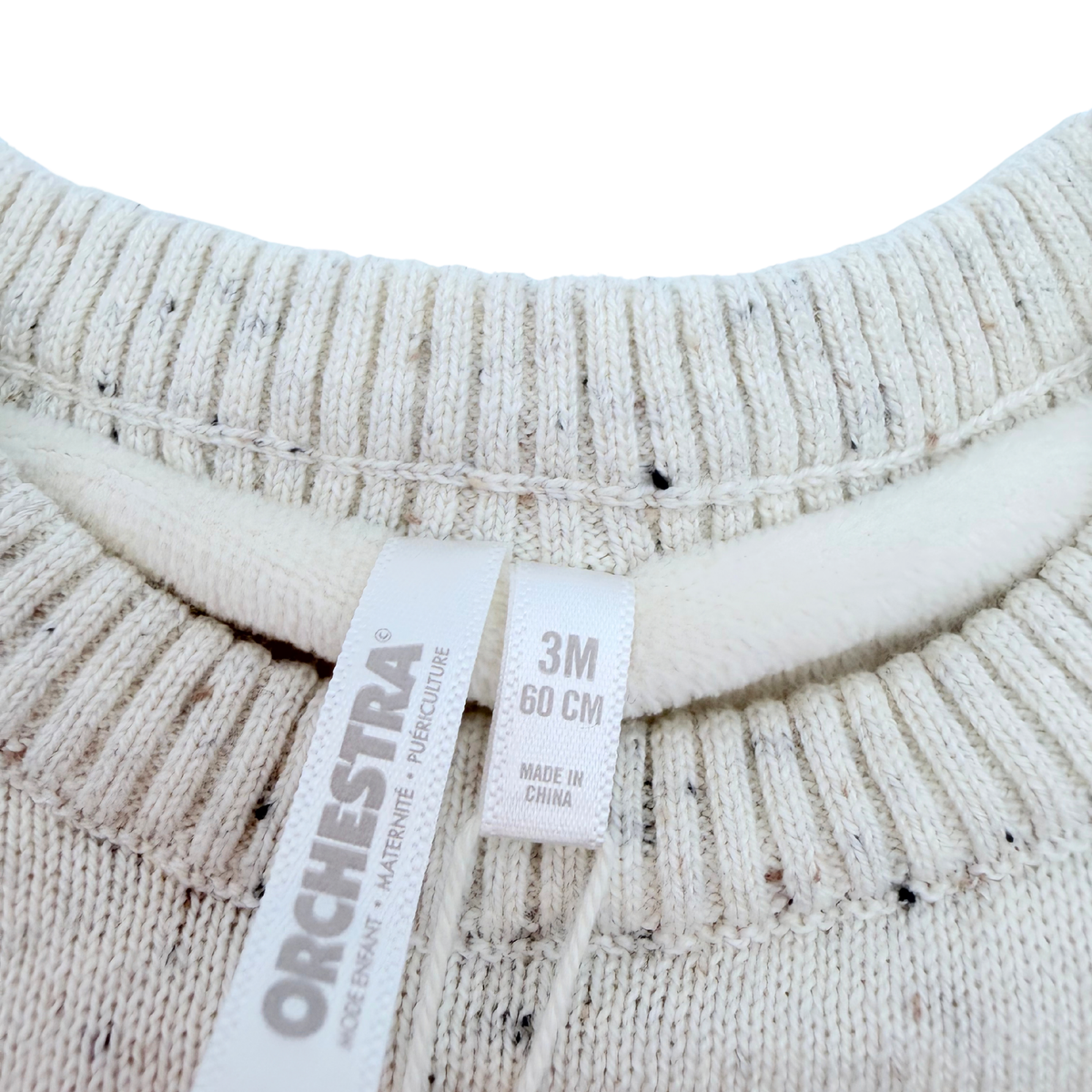 Pull bébé écru motif ours - 3 mois