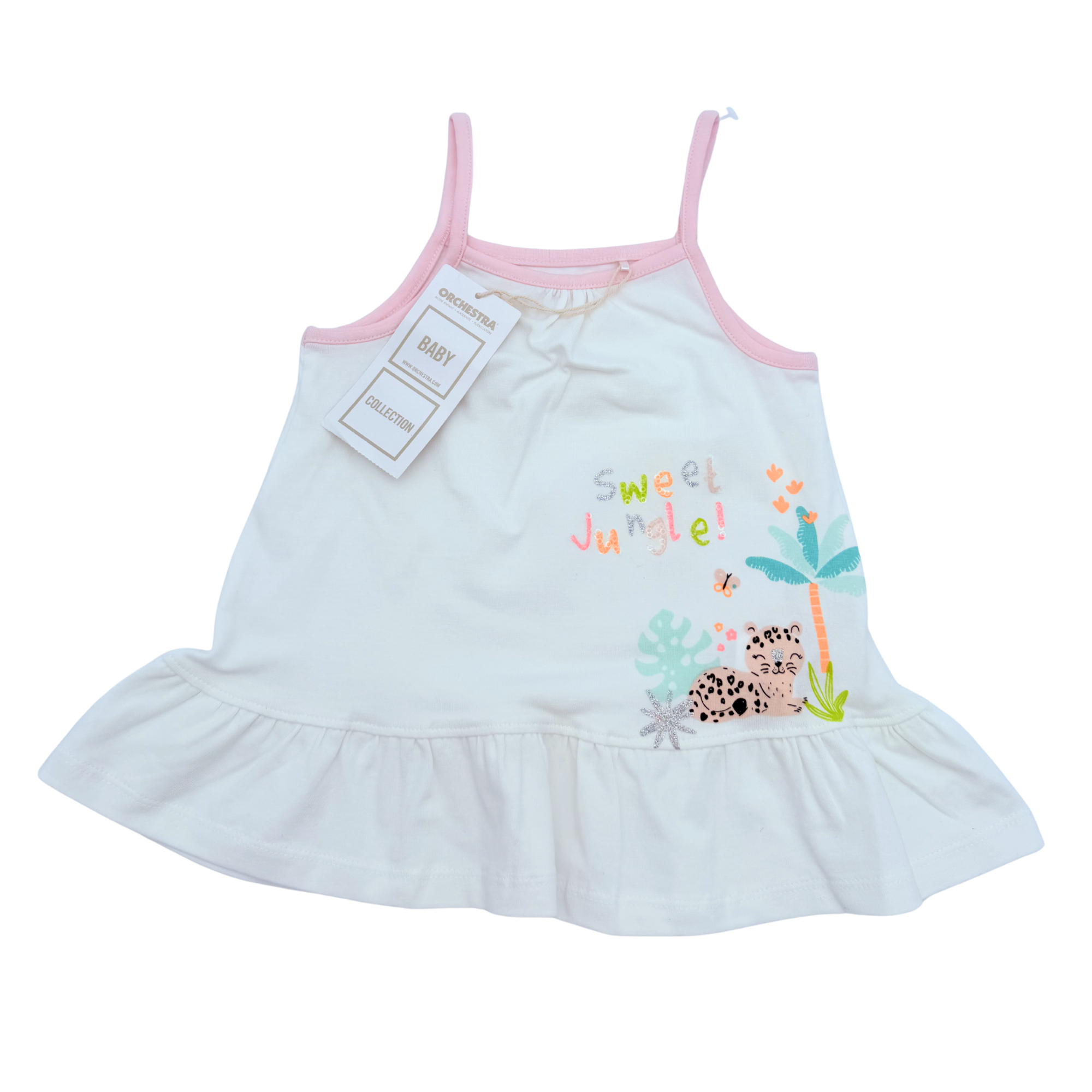 Robe à bretelles “Sweet Jungle” — 12 mois