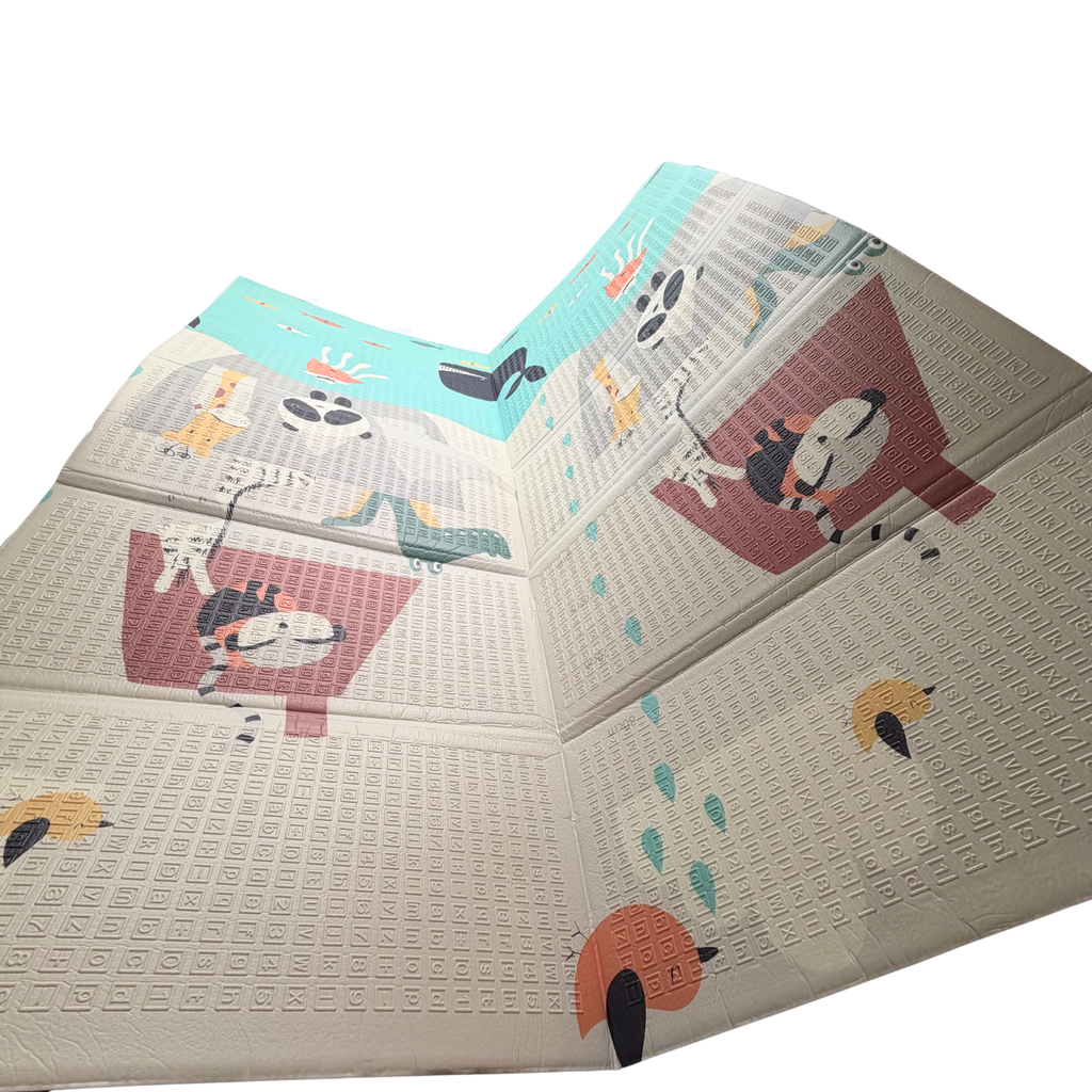 Tapis d'éveil pliable réversible alphabet & animaux — 176 x 147 cm