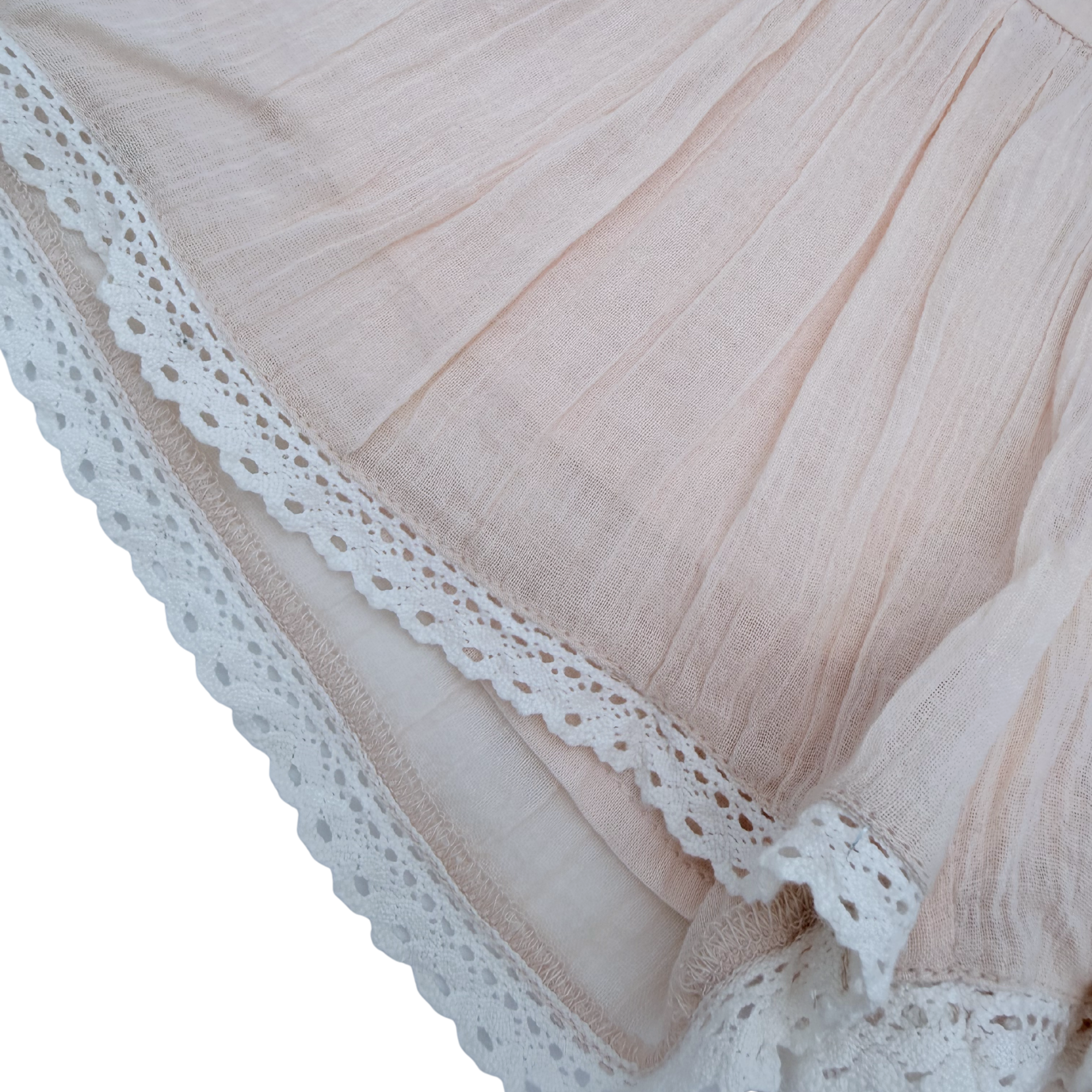 Short fluide rose poudré à dentelle — 4 ans