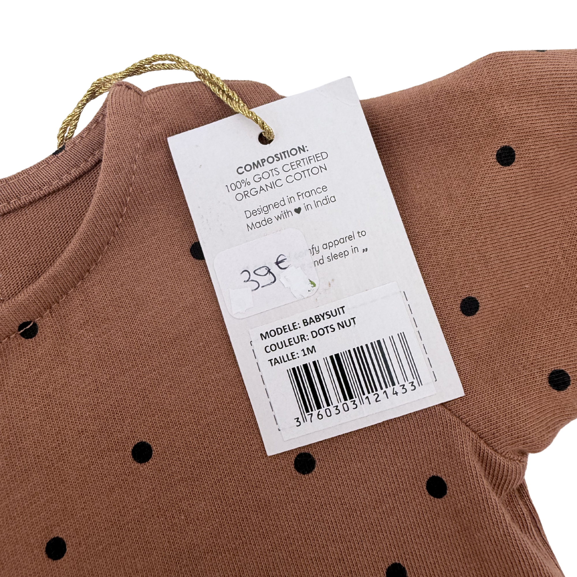 Pyjama bébé jersey Dots Nut — 1 mois