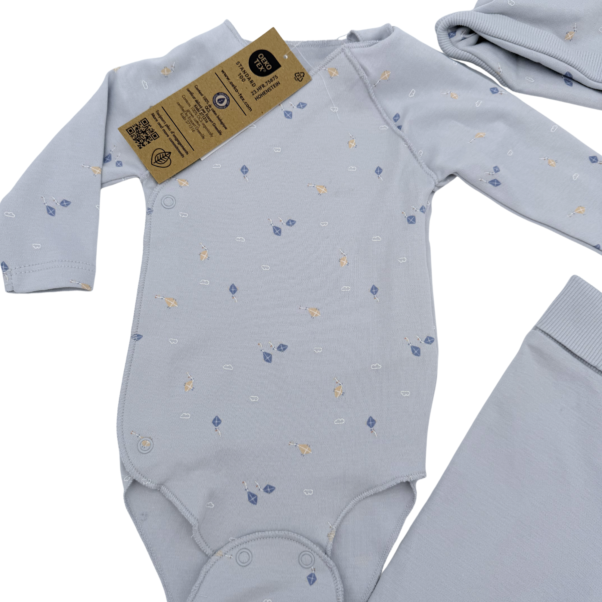 Ensemble 3 pièces bleu ciel — 3 mois