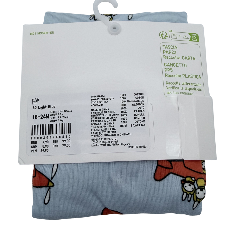 Body manches longues bleu à imprimé Miffy — 18-24 mois