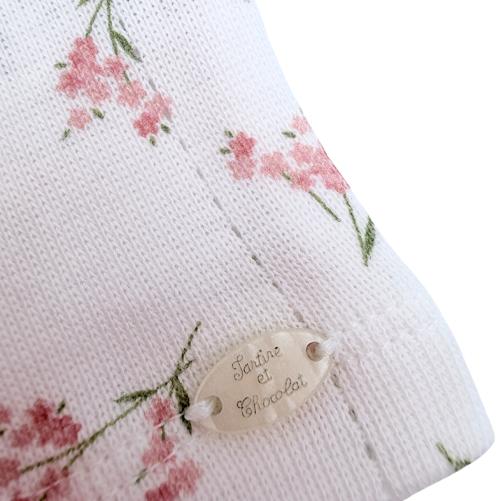 Ensemble blanc imprimé fleurs — 3 mois