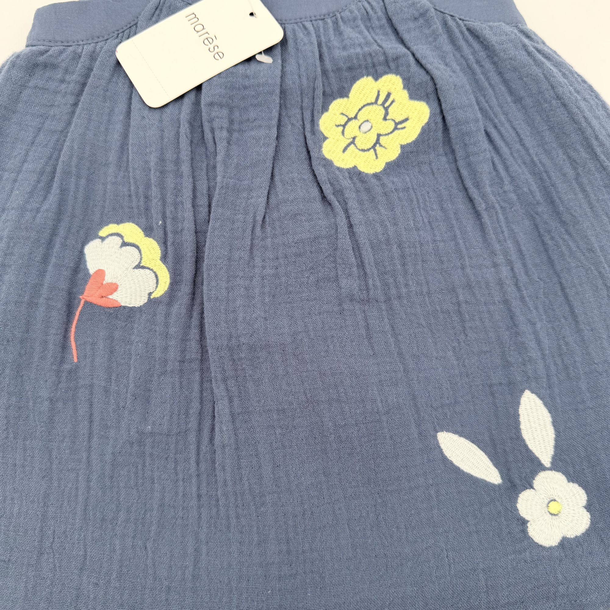 Ensemble robe gaze de coton et bloomer bleu - 6 mois