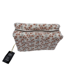 Trousse de toilette fleurie écru