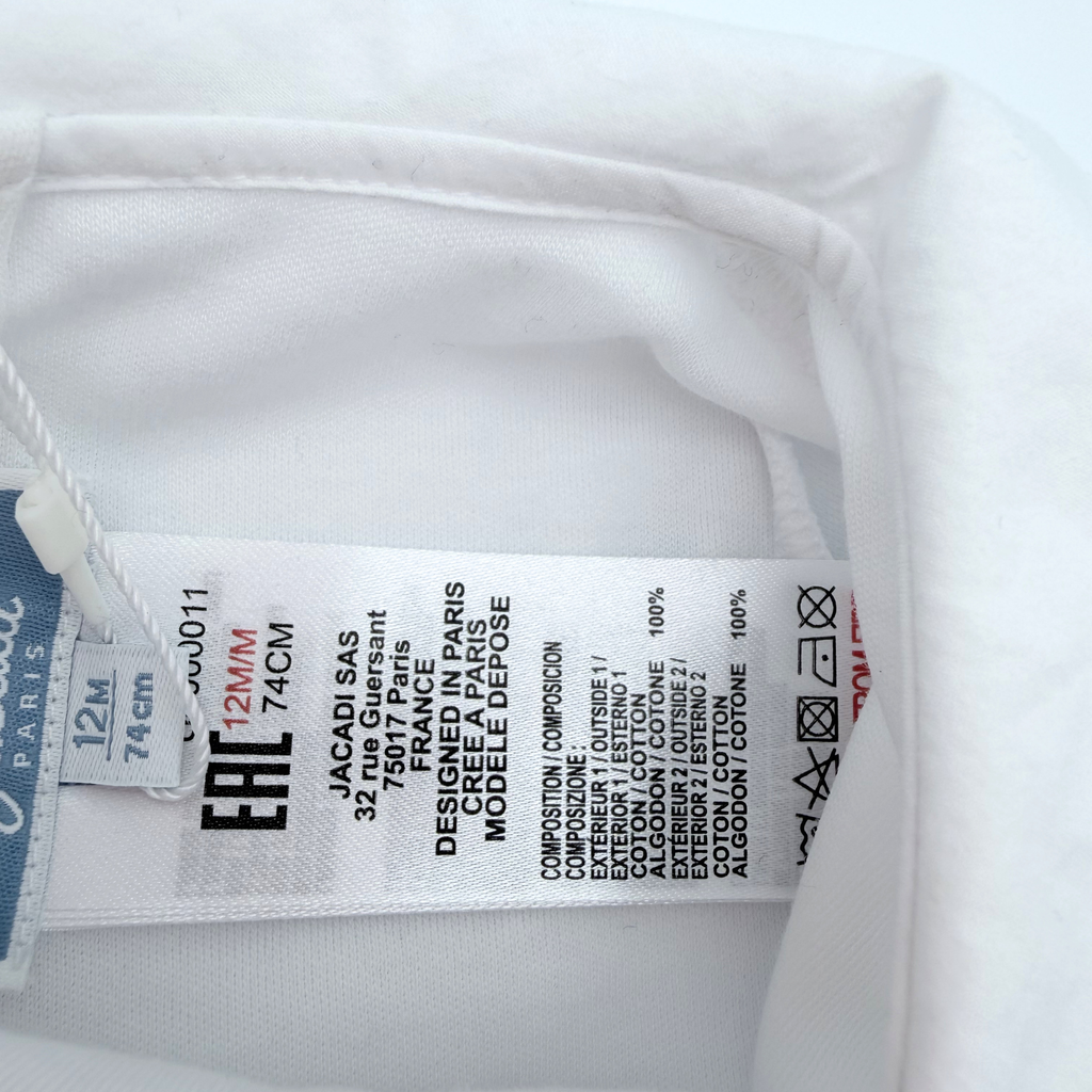 Body manches longues col brodé — 12 mois