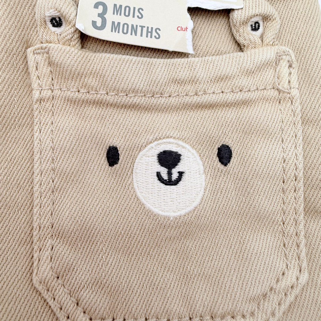 Pantalon bébé en denim beige - 3 mois