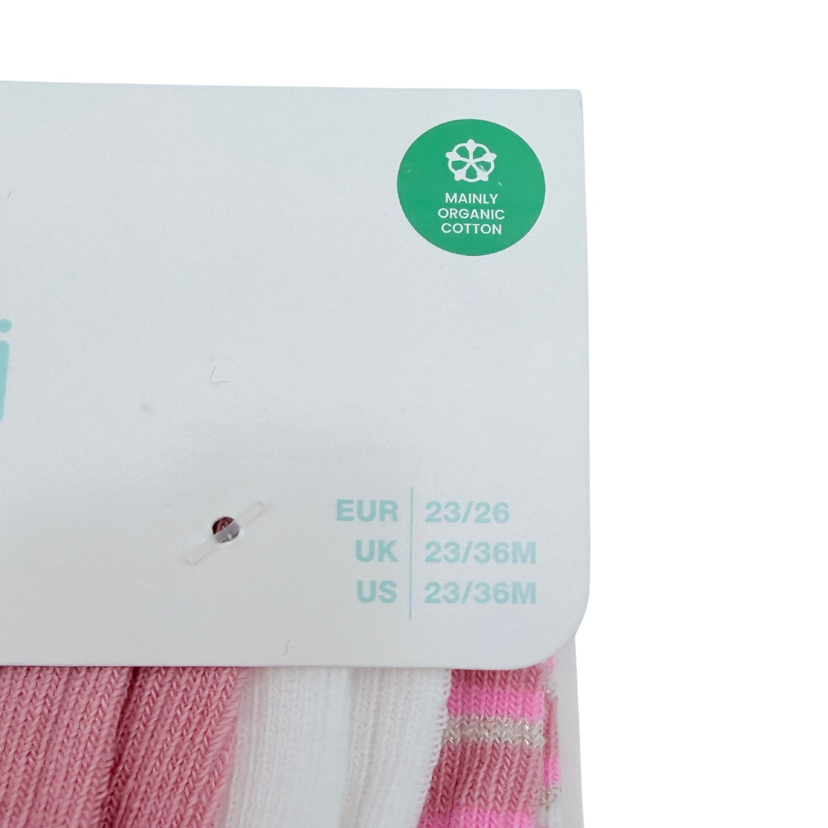 Lot de 5 paires de chaussettes rose, blanc et doré – 23-26