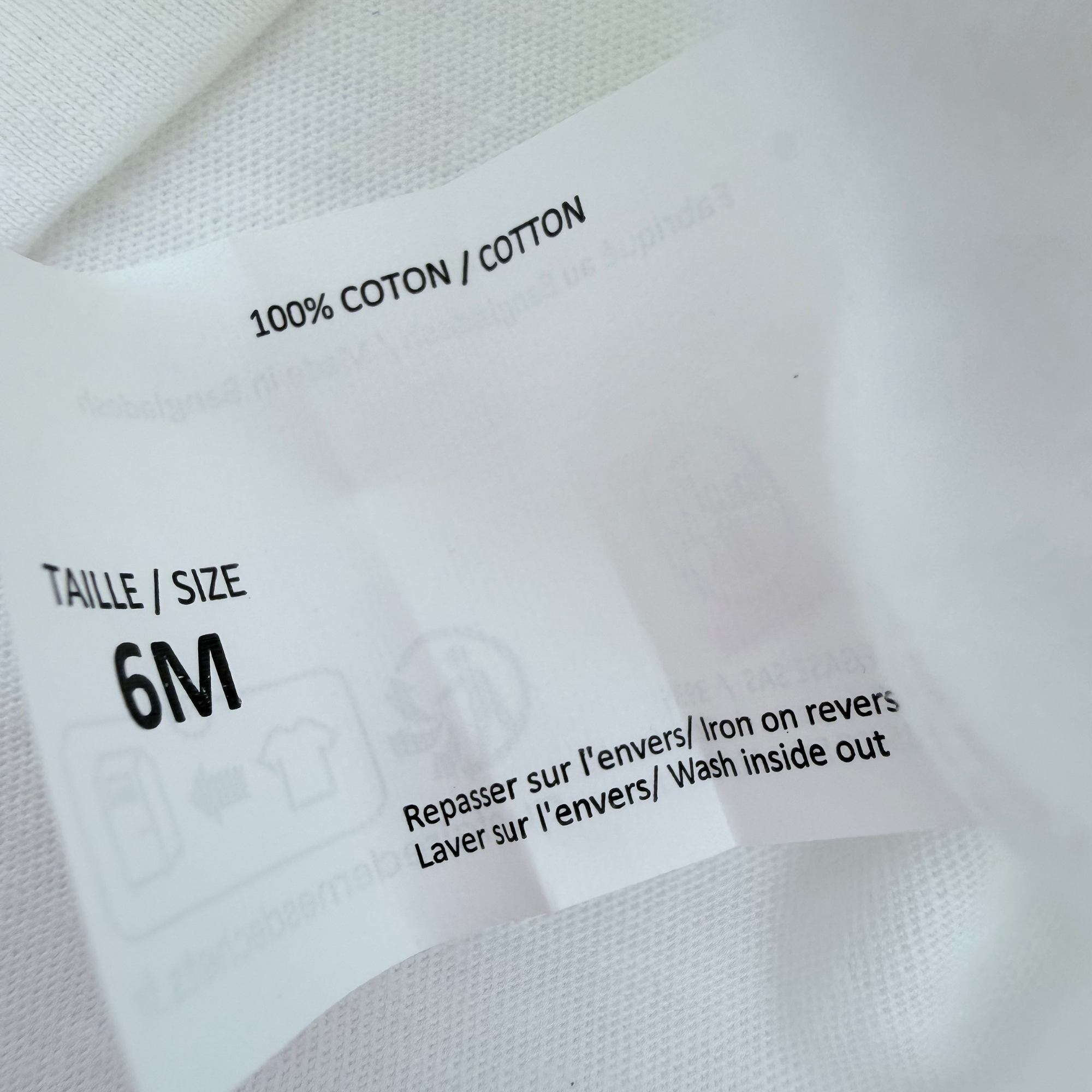 T-shirt blanc col Claudine - 6 mois