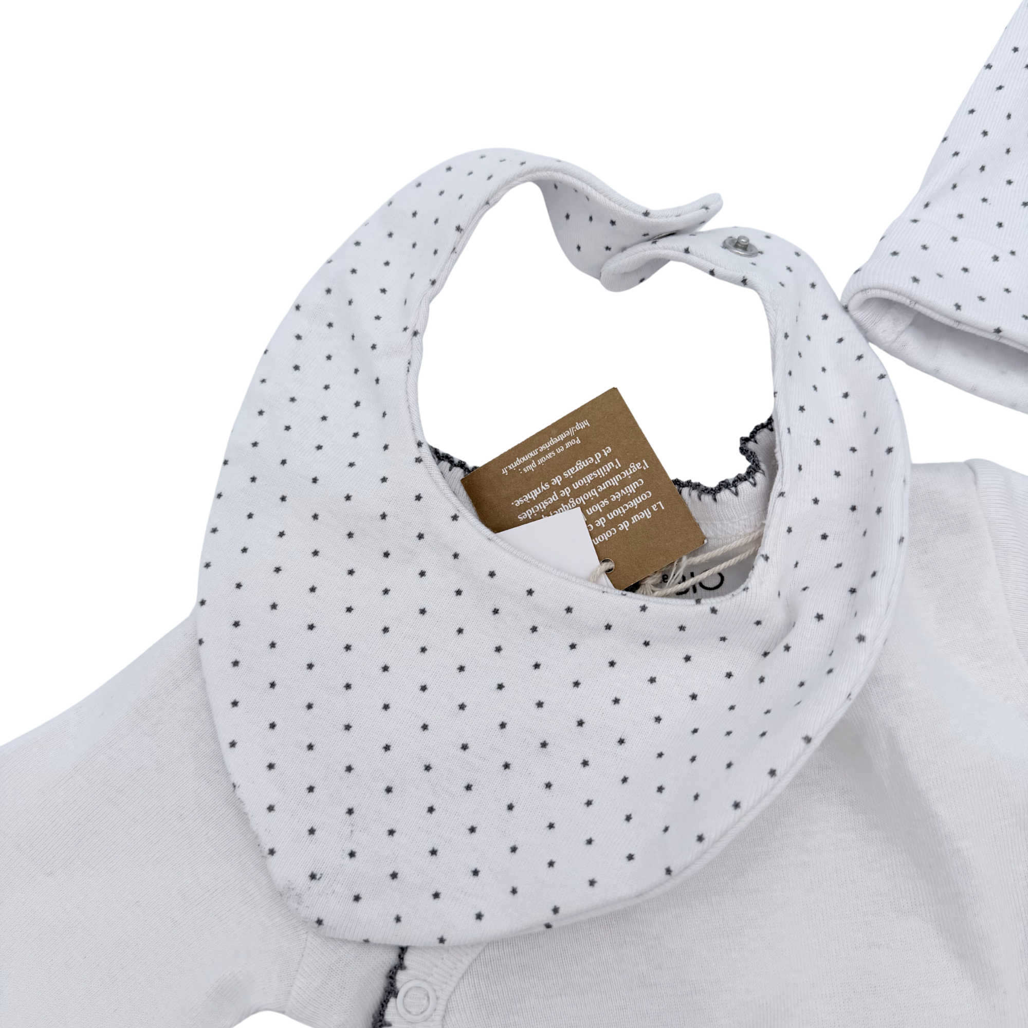 Body avec bonnet & bavoir assortis — 3 mois
