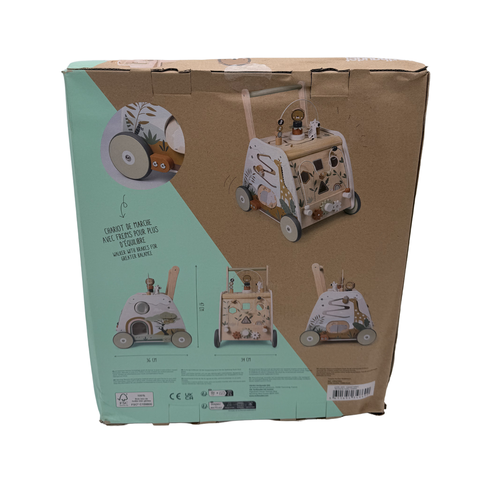 Chariot de marche multi-activités Tanzanie en bois