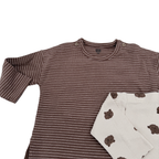 Lot de 2 t-shirts manches longues côtelés ours — 12 mois