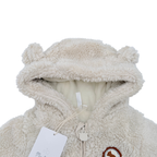 Veste bébé en sherpa à capuche écru - 1 mois