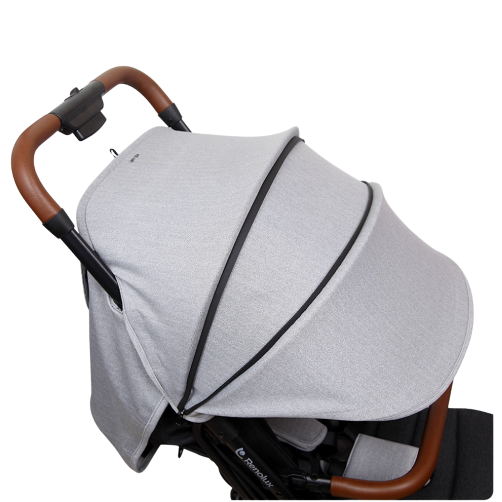 Poussette compacte gris chiné — naissance à 22 kg