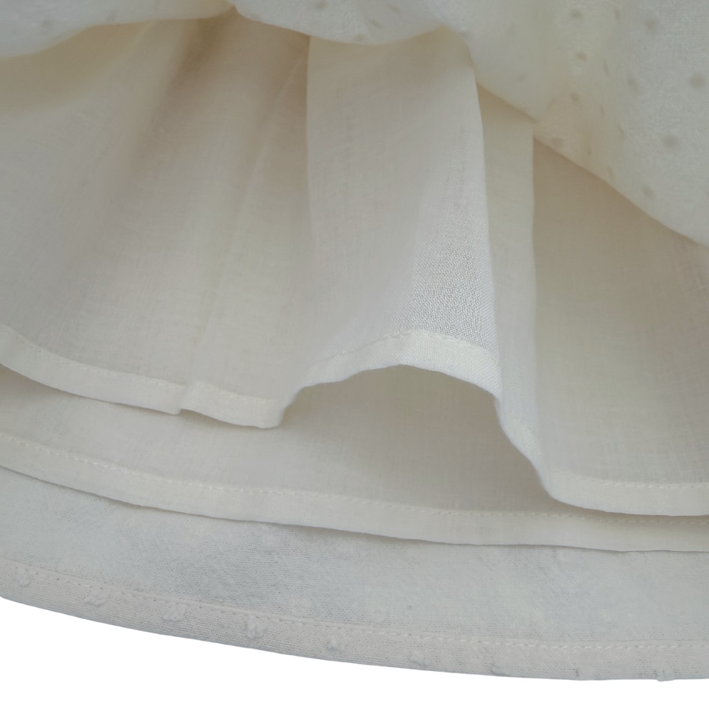 Robe plumetis écrue — 6-9 mois