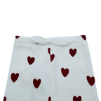 Legging blanc à cœurs bordeaux - 2 ans