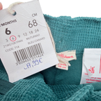 Pantalon vert canard en velours côtelé à poche cargo - 6 mois