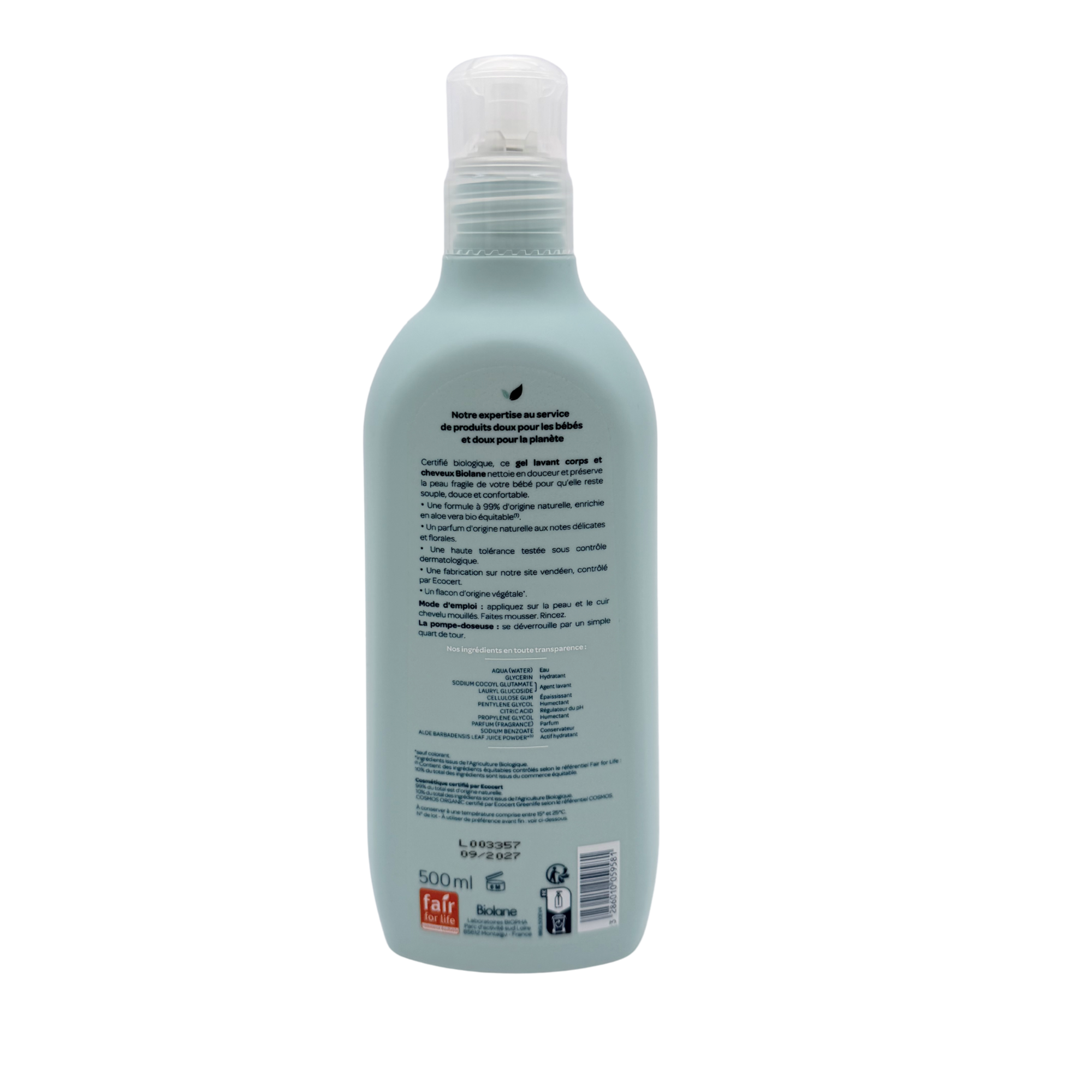Gel lavant corps & cheveux bio — 500 ml