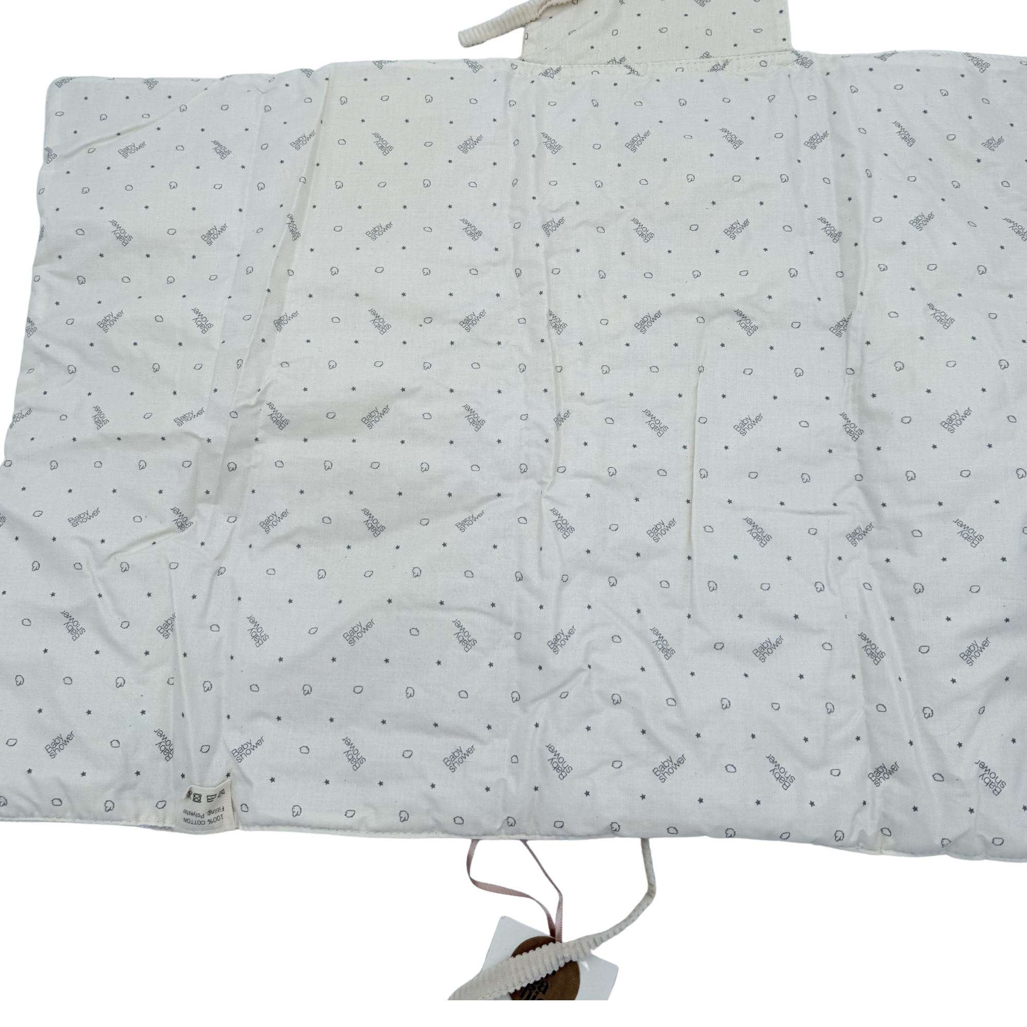 Matelas à langer nomade velours côtelé écru — 63 x 45 cm
