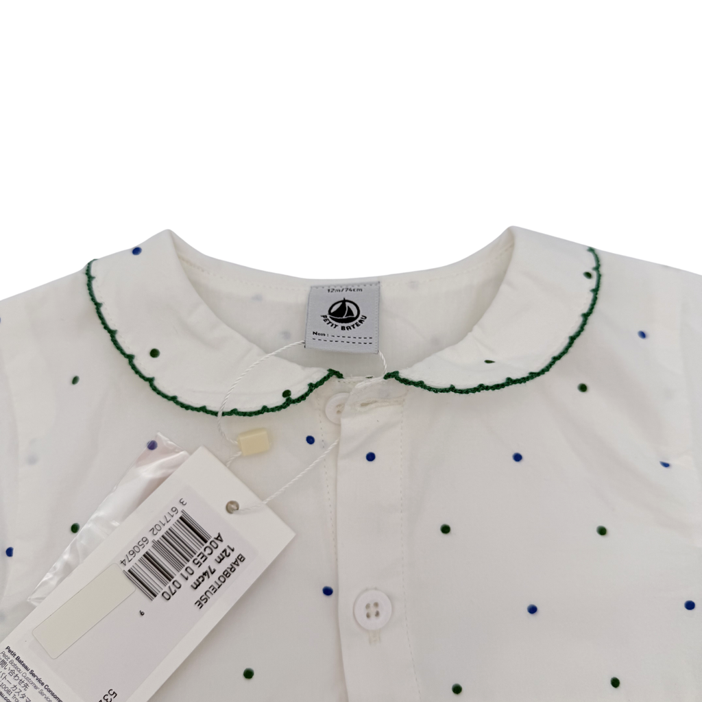 Barboteuse bébé à pois — 12 mois