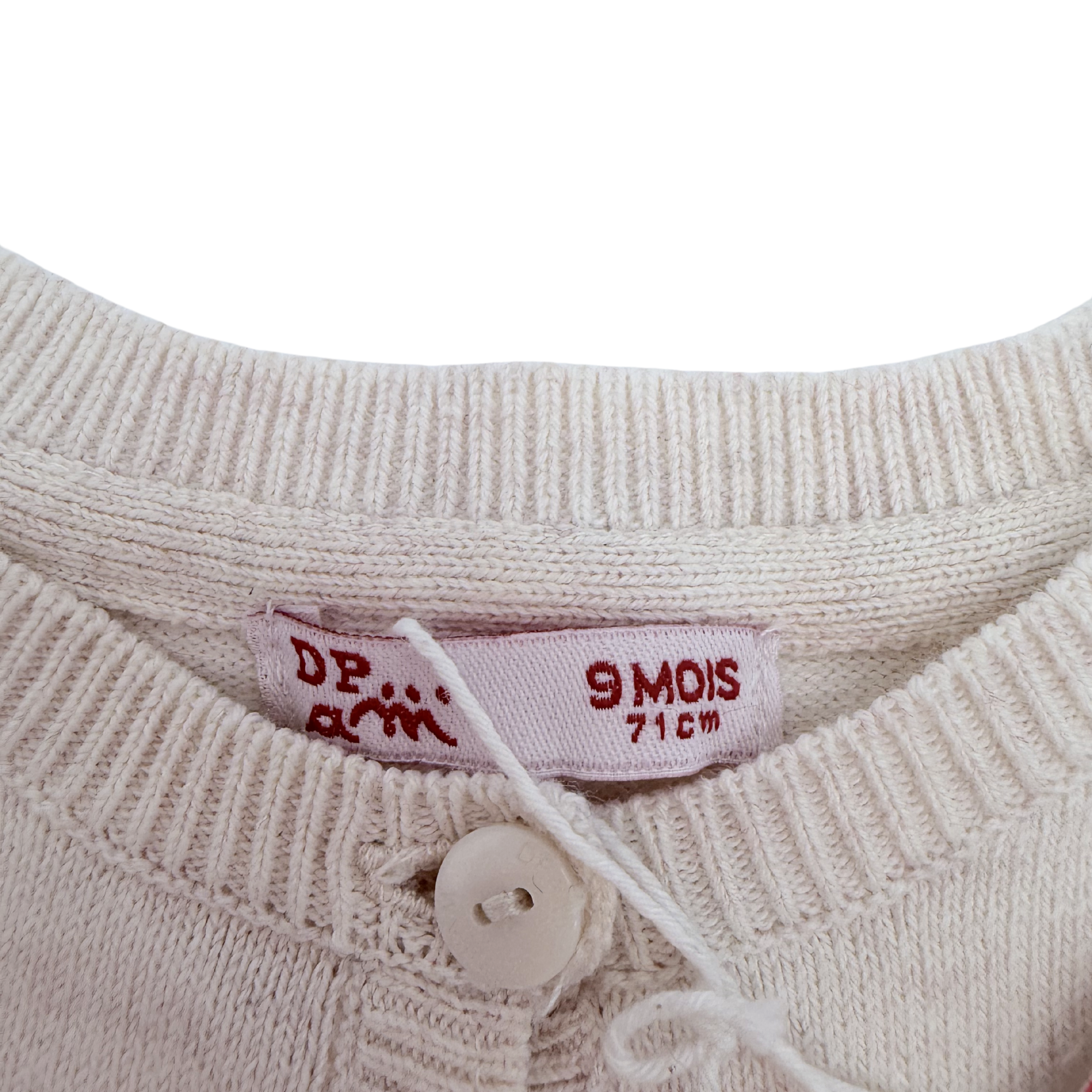 Gilet maille beige chiné — 9 mois
