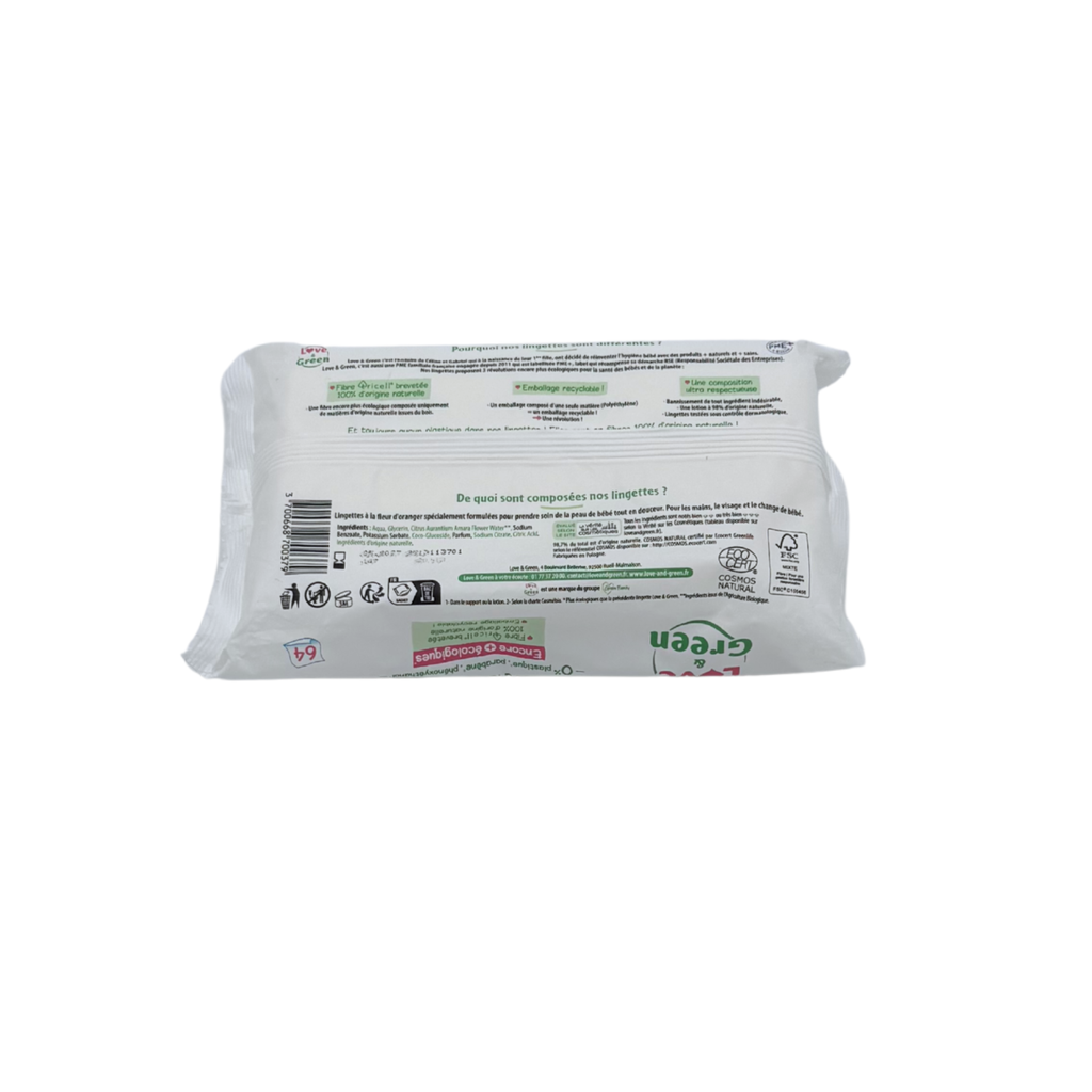 Paquet de 64 lingettes à la fleur d'oranger