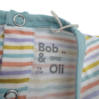 Pyjama souris bleu d'eau rayé — 9 mois